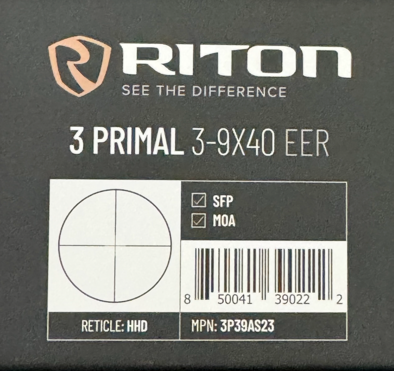 Riton 3 Primal 3-9x40 EER Scope - Extended Eye Relief Duplex