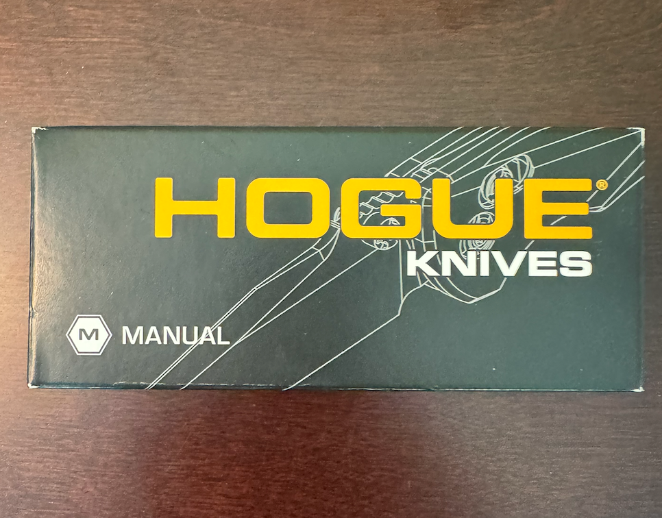Hogue EX-01 Manual Folder 4" Drop Point Knife, Black Aluminum Frame, Stone Tumbled Blade