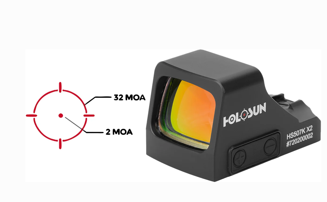 Holosun HS507K X2 Compact Red Dot Sight, Red Multi-Reticle, 2 MOA Dot and 32 MOA Circle