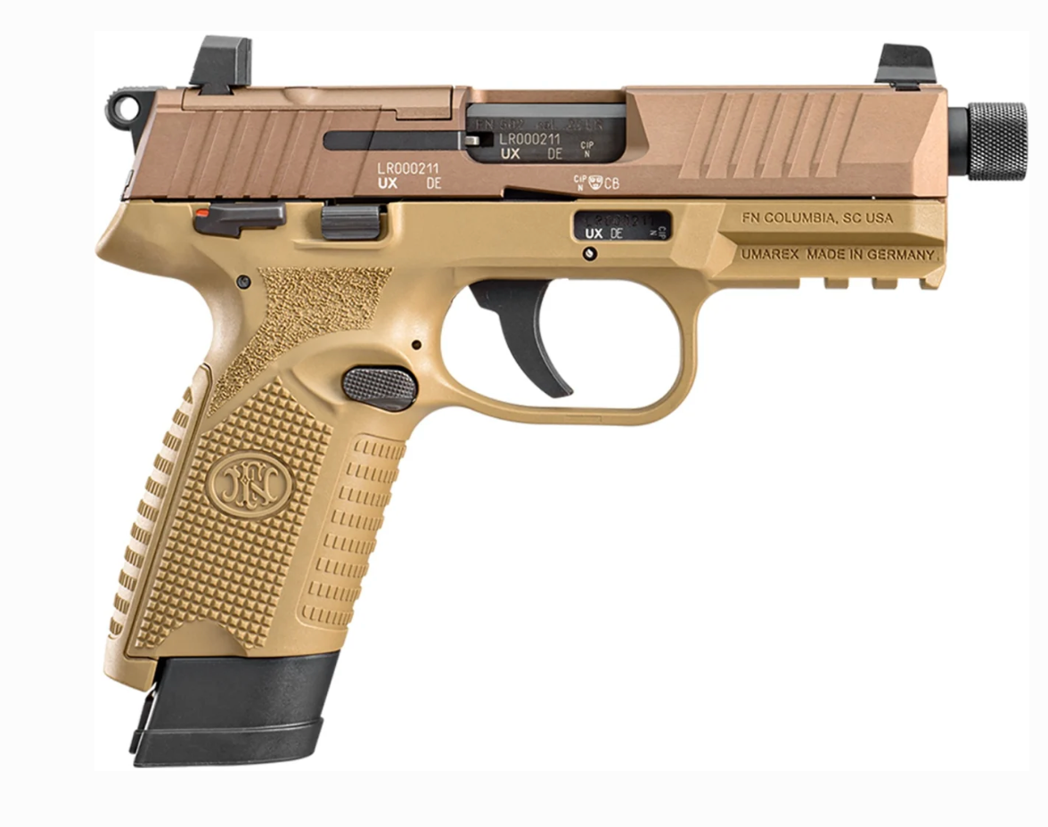 FN 502 Tactical .22 LR Optics Ready Threaded Barrel FDE 15 Round